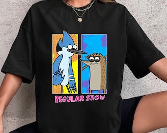 Regelmäßige Show sagen Hallo mit Tödchen und Rigby T-Shirt, regelmäßige Show Shirt Fan Geschenk, regelmäßige Show Vintage Shirt, regelmäßige Show Cartoon Shirt