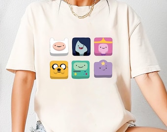 Adventure Time Cute Icon T-Shirt, Adventure Time Shirt Fan Gift, Adventure Time Cartoon Shirt, Adventure Time Vintage Shirt, Finn & Jake Tee
