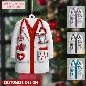 Personalized Doctor Uniform 2025 Ornament, Doctor Coat Ornament, Dr Hanging Ornament, Doctors Gift, Medical Student Ornament, Xmas Decor