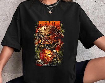 Predator Soon The Hunt Will Begin T-Shirt, Predator Shirt, Predator Movie Shirt, Predator Vintage Shirt, Predator Sci-Fi Aliens Movie Shirt