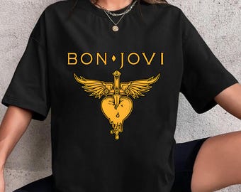 90s Vintage Logo Bon Jovi Band T-shirt, Bon Jovi Graphic Shirt, Bon Jovi Rock Shirt, Bon Jovi Merch, Bon Jovi Shirt Fan Gifts, Bon Jovi Tour