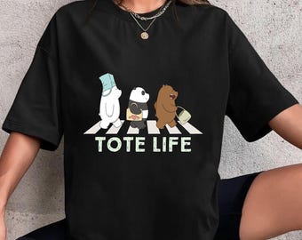 We Bare Bears Tote Life Abbey Road T-Shirt, We Bare Bears Shirt Fan Gifts, We Bare Bears Cartoon Network Shirt, We Bare Bears Vintage Shirt