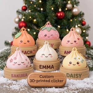 Llavero personalizado con forma de dumpling impreso en 3D, adorno de dumpling blandito, llavero blandito, vaporera Kawaii Bao, Navidad 2026