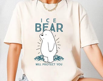 We Bare Bears Ice Bear Will Protect You T-Shirt, We Bare Bears Shirt Fan Gifts, We Bare Bears Cartoon Shirt, We Bare Bears Vintage Shirt