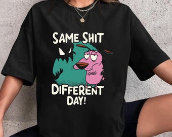 Funny Courage The Cowardly Dog Vintage T-Shirt, Courage The Cowardly Dog Shirt Fan Gifts, Courage Shirt, Cartoon Shirt, Courage Dog Shirt