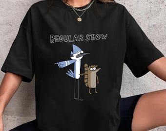 Reguläre Show Lustecai & Rigby Pointing T-Shirt, Reguläre Show Shirt Fan Geschenke, Reguläre Show Vintage Shirt, Reguläre Show Cartoon Channel Shirt