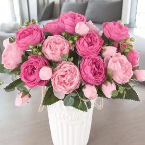 Künstliche Pfingstrose 30 cm Seidenblumen für Hochzeit Brautsträuße, Home & Office Dekor, Tischdekoration