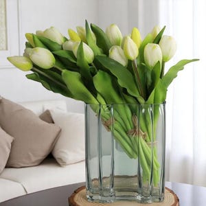 Real Touch Artificial Tulip Bouquet: 7-Stem Faux Floral Bundle