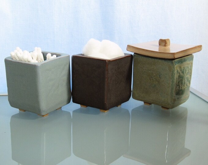 3 Stackable Ceramic Boxes Etsy