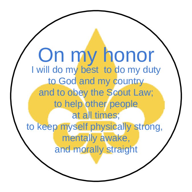 Cub Scout Oath Boy Scout Oath Label Printed for Blue Gold Event or ...