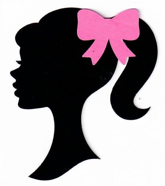 Download Barbie birthday 24 black 3 inch Barbie silhouette die cut ...