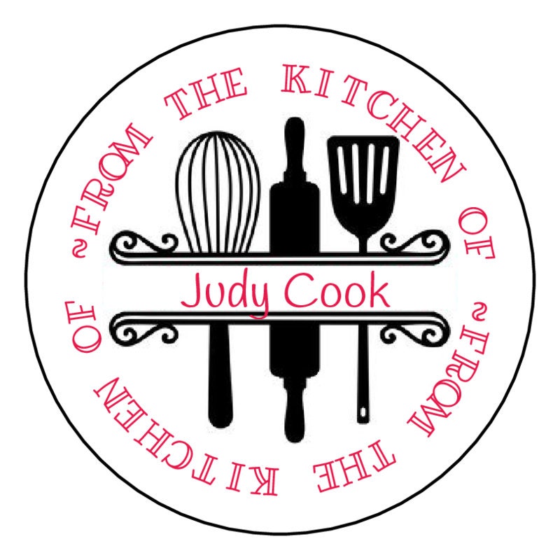 CUSTOM Kitchen labels, round stickers for homemade products, Kitchen tools - HOMEMADE cooking sticker personalized with your name