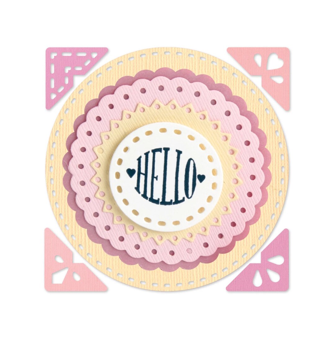 Sizzix Set 10 Fustelle Framelits Con Timbri Chiari - Fiori #6 Per Big Shot, Big Kick - 5