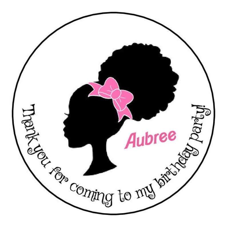 Barbie African American Black Birthday Thank You Label Etsy