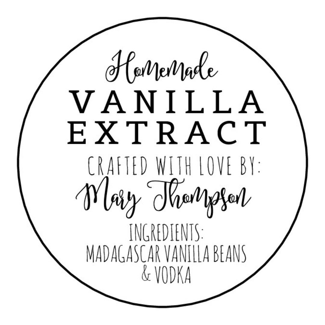 Homemade Vanilla Extract Stickers Made for You Stickers Gift Stickers