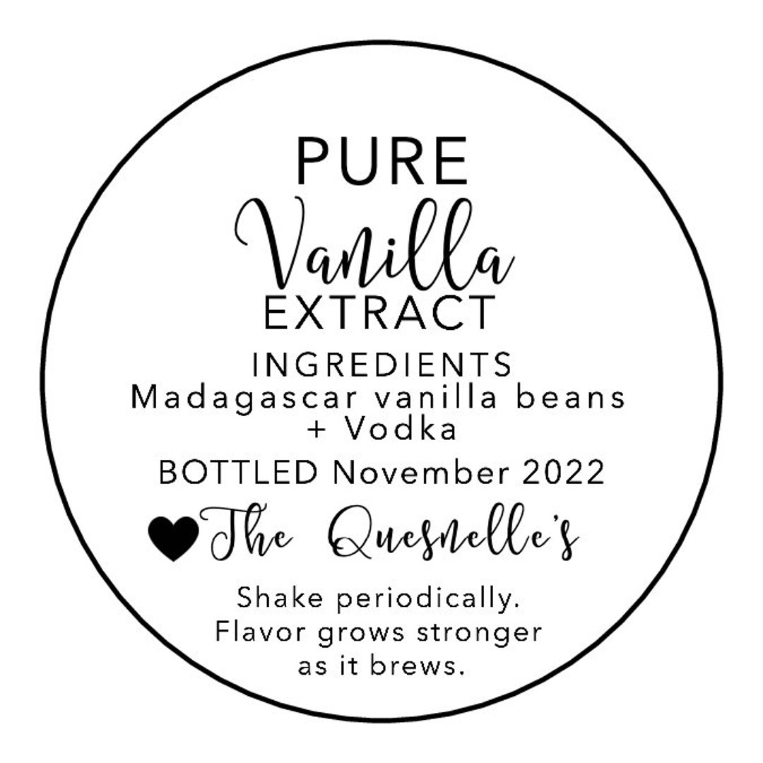 Modern Homemade Vanilla Extract Stickers Custom Stickers Gift Stickers