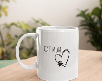 Cat Mug | Cat Decoration | Cat Mom Mug - Gift Coffee Mug for Girlfriend and Colleague | Cat Mom Mug