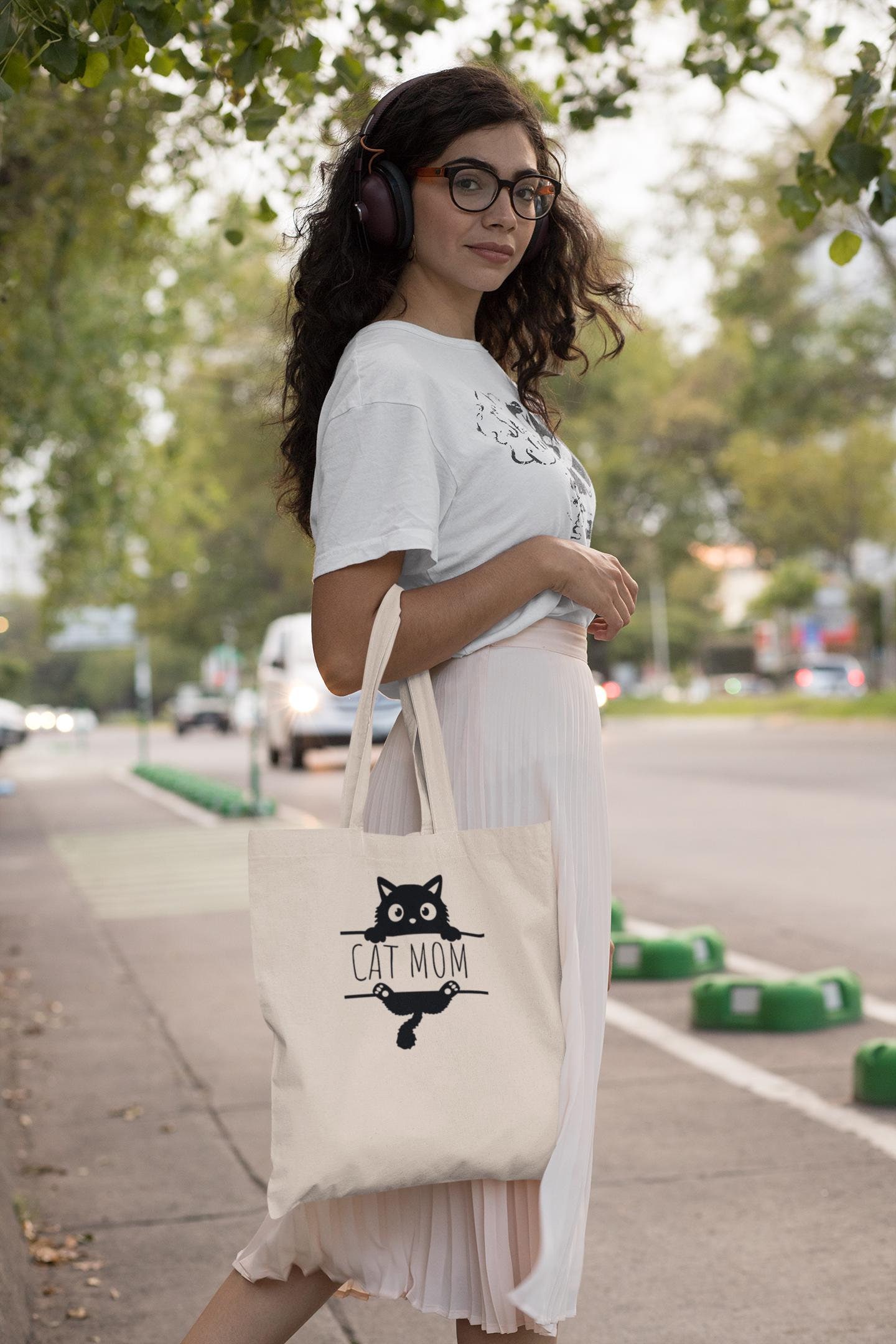 Cat bag | Cat bag | Cat lover tote bag | Cat motif | Cat mom gift | Environmentally friendly cotton bag
