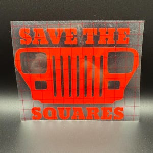 Adesivo in vinile Save the Squares (YJ)
