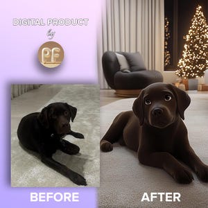 Custom Dog Portrait, Pixar Style Pet Art, 3D Cartoon Pet Portrait, Personalized Dog Gift, Digital Pet Illustration, Cartoon Style Dog Art.