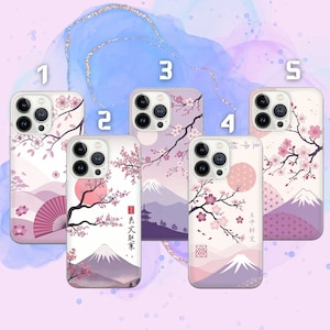 Japanische Handyhülle Sakura Cover für iPhone 16 Pro, 15, 14, 13, 12, 11, Google Pixel 9 Pro, 8, 7A, Samsung S25, S24 FE, A26, A36, A55, A16