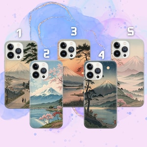 Mount Fuji Handyhülle japanische Cover für iPhone 16e, 15, 14, 13, 12, 11, Google Pixel 9 Pro, 8, 7A, Samsung S25 edge, S24 FE, A71, A36, A55