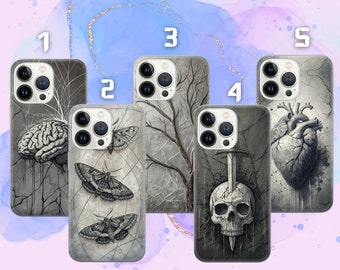 Gothic Phone Case Halloween Cover for iPhone 16e, 15, 14, 13, 12, 11, Google Pixel 9 Pro, 8, 7A, Samsung S25 edge, S24 FE, A71, A36, A55