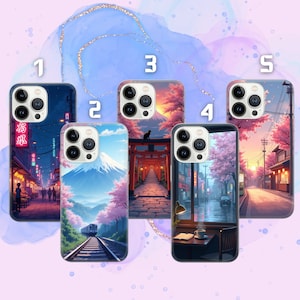 Japanische Handy Hülle Niedliche Handy Cover für iPhone 16 Pro, 15, 14, 13, 12, 11, Google Pixel 9 Pro, 8, 7A, Samsung Galaxy S24 fe, A16, A55