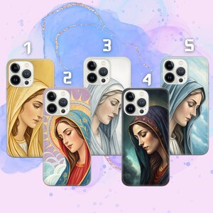 Christliche Jungfrau Maria Handyhülle für iPhone 16 Pro, 15, 14, 13, 12, 11, Google Pixel 9 Pro, 8, 7A, Samsung S25, S24 FE, A26, A36, A55