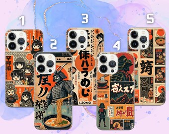 Japanische Handyhülle Anime Cover für iPhone 16 Pro, 15, 14, 13, 12, 11, Google Pixel 9 Pro, 8, 7A, Samsung S25, S24 FE, A26, A36