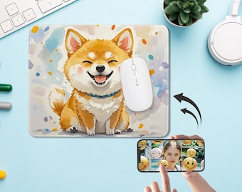 Filhote de cachorro desenhado à mão - Mouse pad personalizado, Mouse pad divertido, Acessórios de mesa, Mouse pad de mesa, Presente de dia dos pais/mães, Presente de formatura, Presente de novo emprego