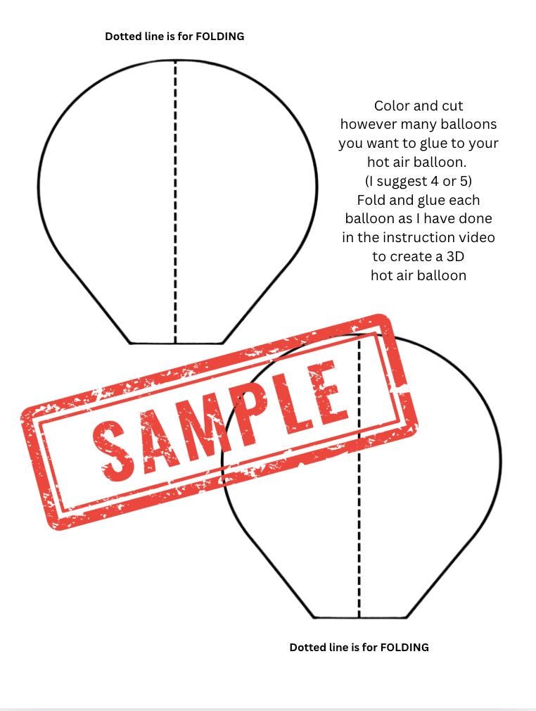 Dr. Seuss Hot Air Balloon Craft: 3D Printable Activity (PDF