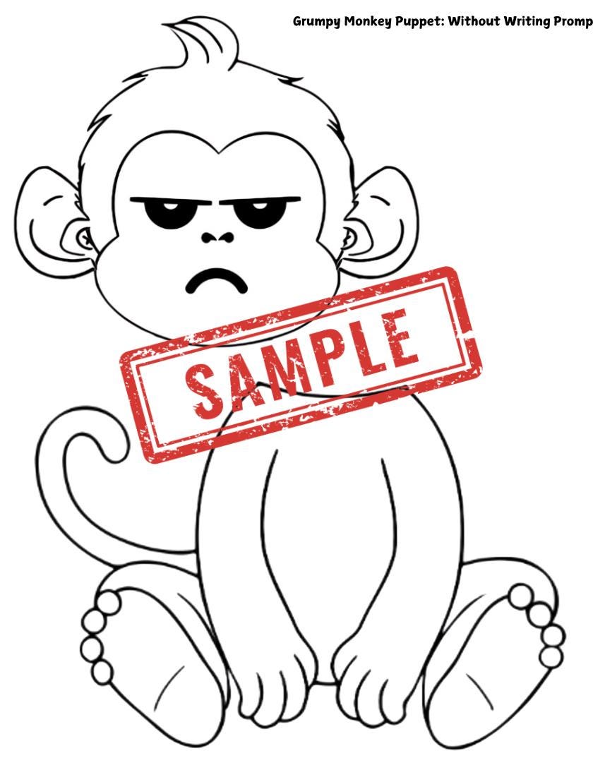 Grumpy Monkey Puppet Craft: Kids Printable (PDF) - Etsy