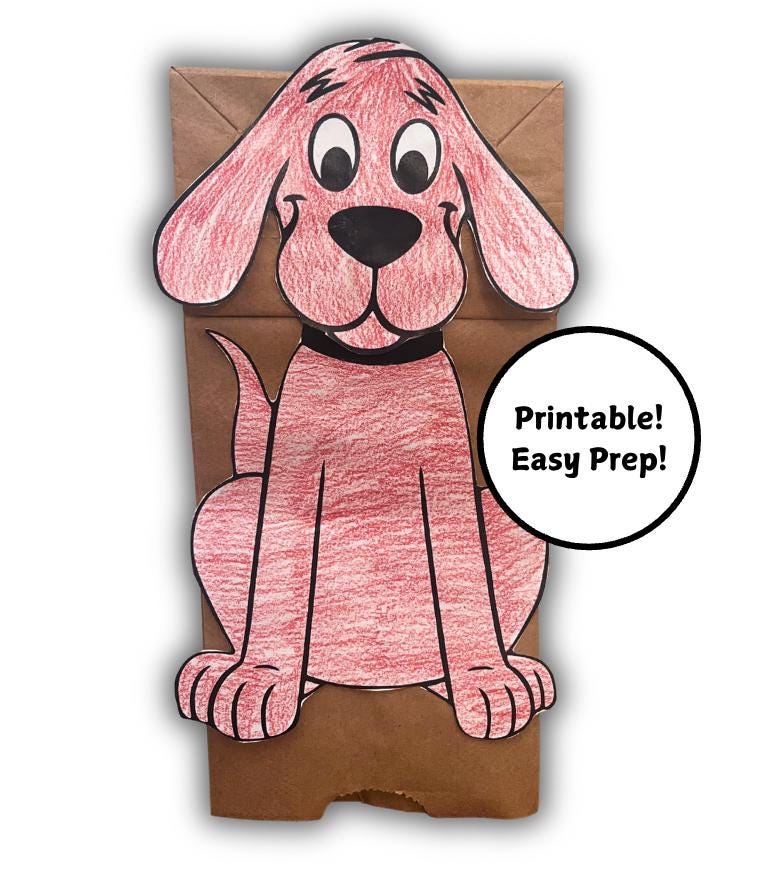 39 Bark-Tastic Dog Crafts: Creative Dog Craft Ideas for Kids 36 Clifford the Big Red Dog Paper Bag Puppet Craft Kids Printable…