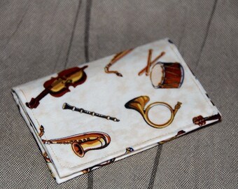Music Fabric Card Case/Mini Wallet/Music Instruments