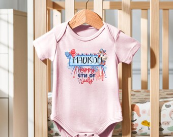 Patriotic Baby Bodysuit: 4th of July USA Infant Apparel