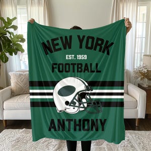 Custom New York Jets Samt-Plüsch-Decke NFL New York Jets Geschenk Sport Geschenk New York Jets Decke Spieltag Sport Fußball Geschenk