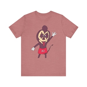 Disney Kiss Mashup Unisex Tee, Mickey Mouse Gene Simmons Shirt Music Rock Band Fan Gift Cartoon Character Graphic T-Shirt Retro Pop