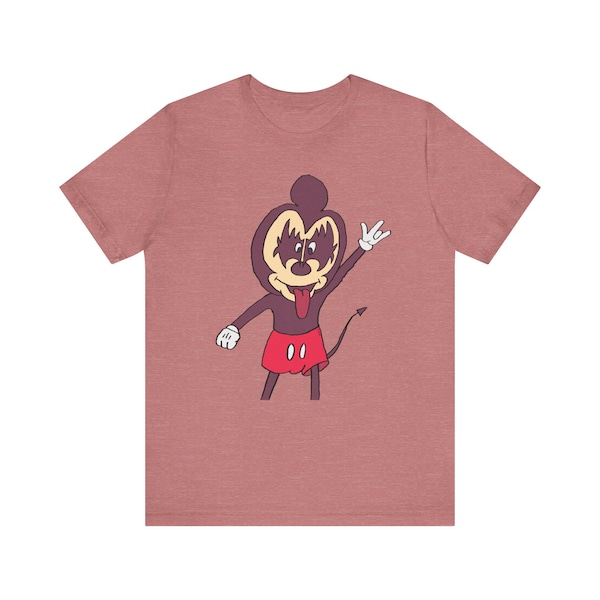 Camiseta unisex Disney Kiss Mashup, camiseta de Mickey Mouse Gene Simmons, regalo para fanáticos de la banda de rock musical, camiseta gráfica con personaje de dibujos animados, pop retro