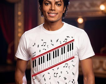 Michael Jackson Beat It Piano Keys T-Shirt, König der Popmusik Tee
