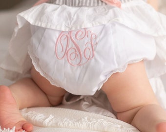 Monogrammed Diaper Cover, Baby Bloomers, Monogram Bloomer, Custom Baby Clothes, Baby Girl Bloomers, Baby Shower Gift, Newborn Photo Prop