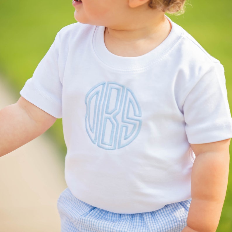 Boys Circle Monogram Shirt Personalized Tee for Toddler Boy Etsy