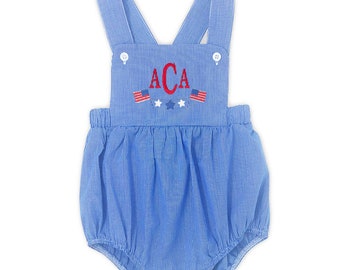 Boys Flag Bunting Sunsuit