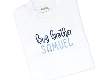 Monogrammed Big Brother TShirt, Pregnancy Announcement Shirt for Boy, Big Brother Announcement Shirt, Big Brother Personalized Tee with Name