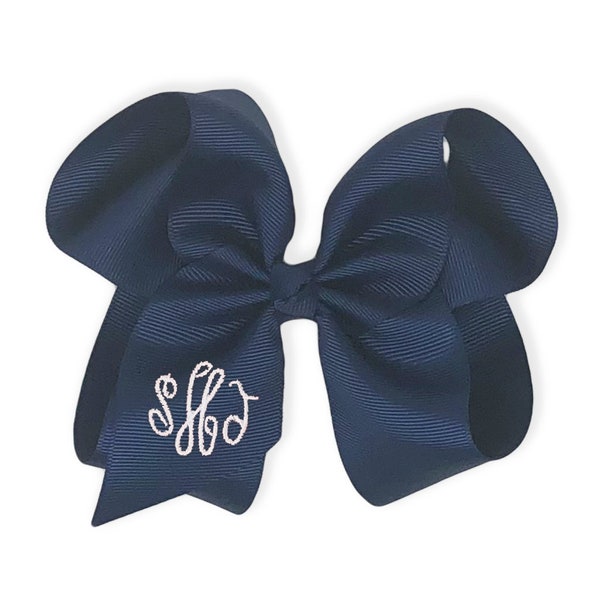 Navy Blue Personalized Headband Hair Bow. Monogrammed Grosgrain Hairbow,. Baby Photo Prop. Large Pink Bow RedToddler Hair Accessories