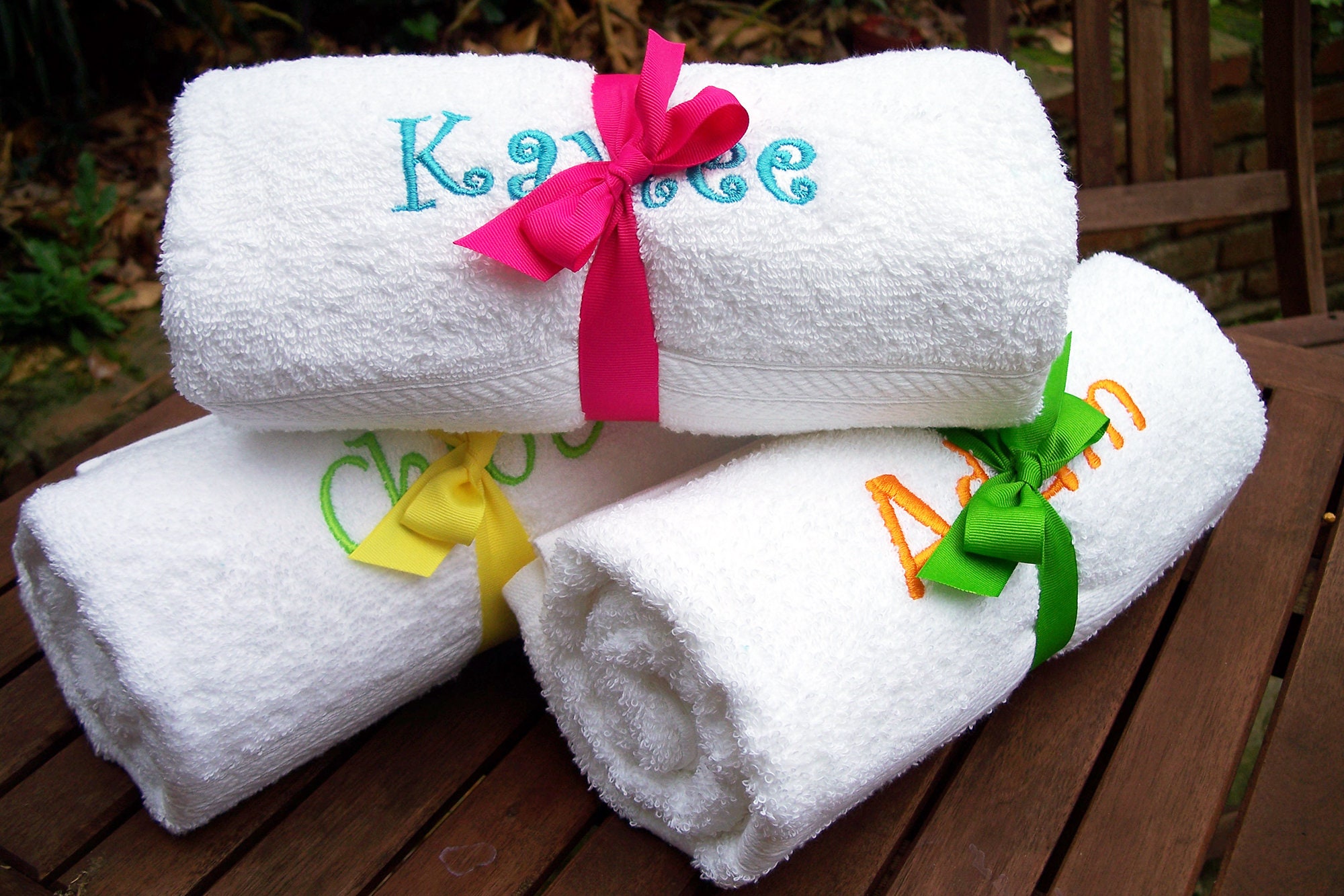 White Personalized towel for student graduation gift. Etsy