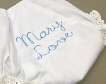 Monogram Bloomer, Baby Shower Gift, Baby Girl Bloomers, Baby Clothes, Monogrammed Diaper Cover, Newborn Photo Prop, First Name Baby Bloomers