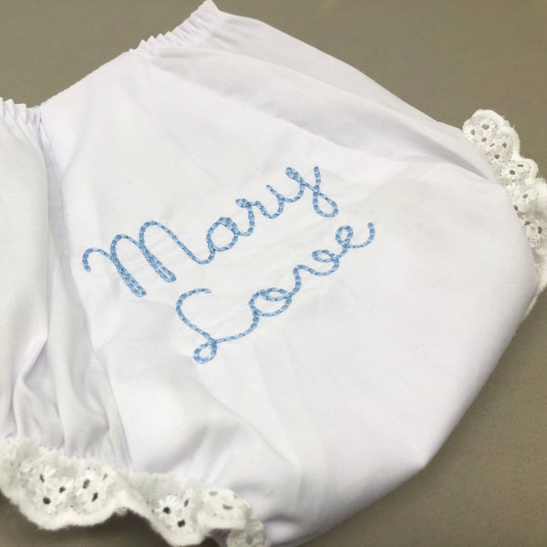 Monogram Bloomer, Baby Shower Gift, Baby Girl Bloomers, Baby Clothes, Monogrammed Diaper Cover, Newborn Photo Prop, First Name Baby Bloomers