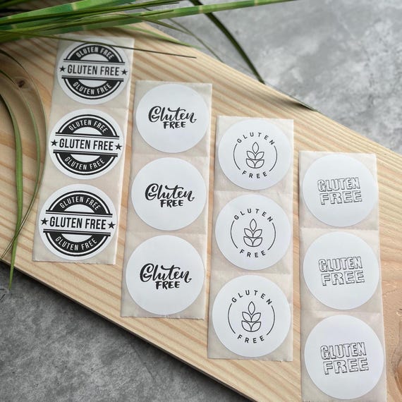 Gluten Free Stickers | Round | 5 cm (2) | Sticker | Label | Gluten-free | Celiac disease