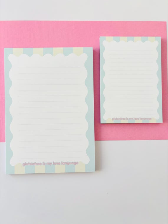 Lined notepad "glutenfree is my love language" | A5 and/or A6 | Striped design | To-do list | Celiac disease | Gluten-free gift idea